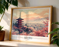 Kyoto Cherry Blossom Print | Vintage Japanese Pagoda Art wall art print, modern home decor, unframed artwork by Nomad & Nest