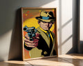 Modern Pop Art | Retro Gangster Print | Noir Detective with Gun  | Vintage Style wall art print, modern home decor, unframed artwork by Nomad & Nest
