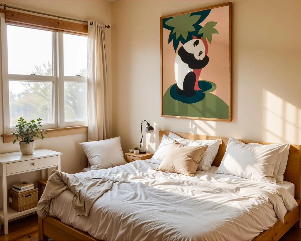 Panda Print | Whimsical Scandinavian Nursery Art wall art print, modern home decor, unframed artwork by Nomad & Nest