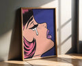 Modern Pop Art | Crying Girl  Print | Retro Comic Book Style Illustration wall art print, modern home decor, unframed artwork by Nomad & Nest