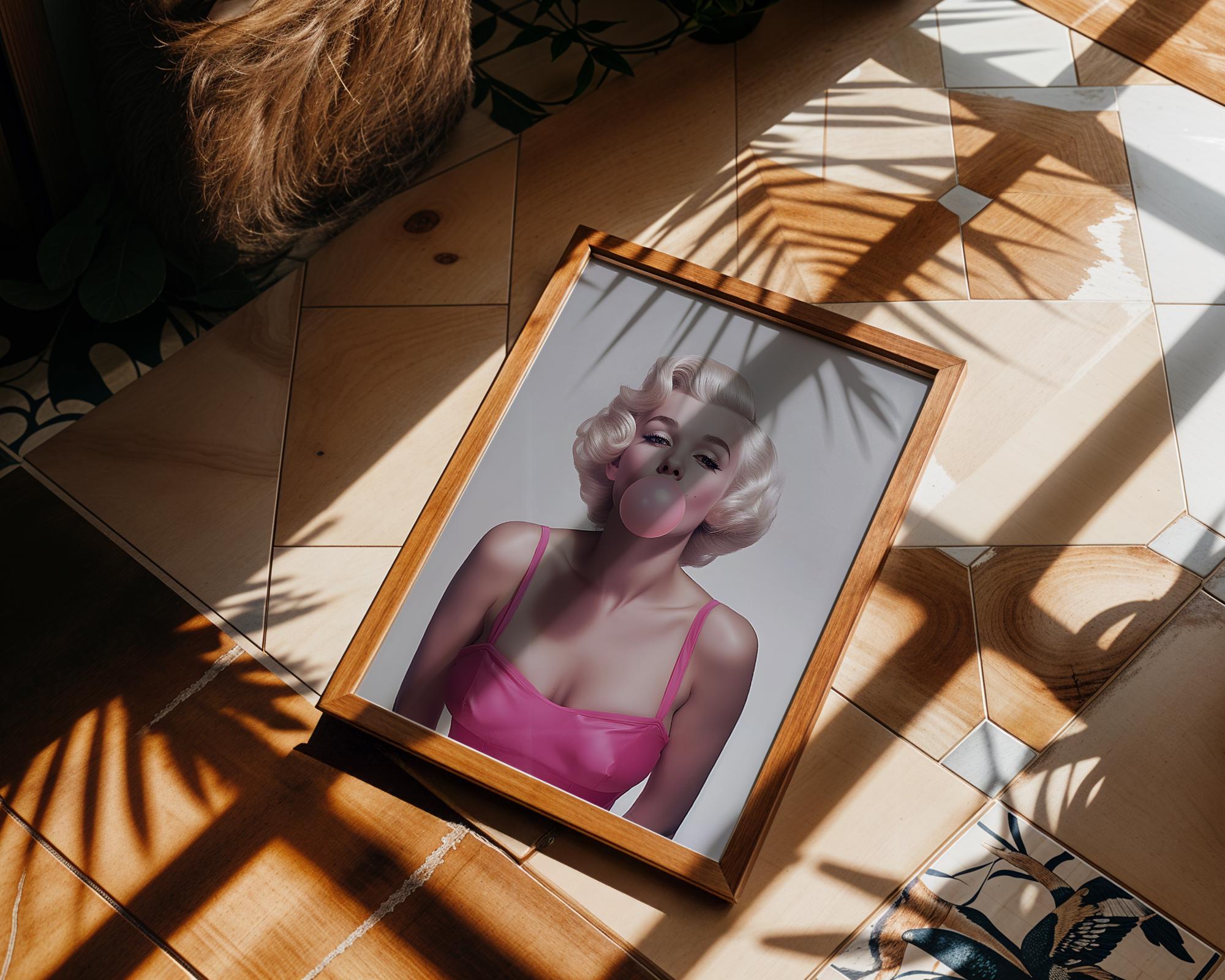 Modern Pop Art | Marilyn Monroe Bubblegum  Print | Retro Glam  Decor wall art print, modern home decor, unframed artwork by Nomad & Nest