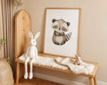 Playroom Ideas | Raccoon Nursery Wall Art | Woodland Animal Baby Illustration wall art print, modern home decor, unframed artwork by Nomad & Nest