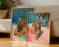 Colourful Prints | Tiger Beach Art Print Set – Modern Tropical Wall Decor wall art print, modern home decor, unframed artwork by Nomad & Nest