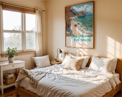 Colourful Prints | Mediterranean Beach Print | Spanish Coastal Wall Art wall art print, modern home decor, unframed artwork by Nomad & Nest