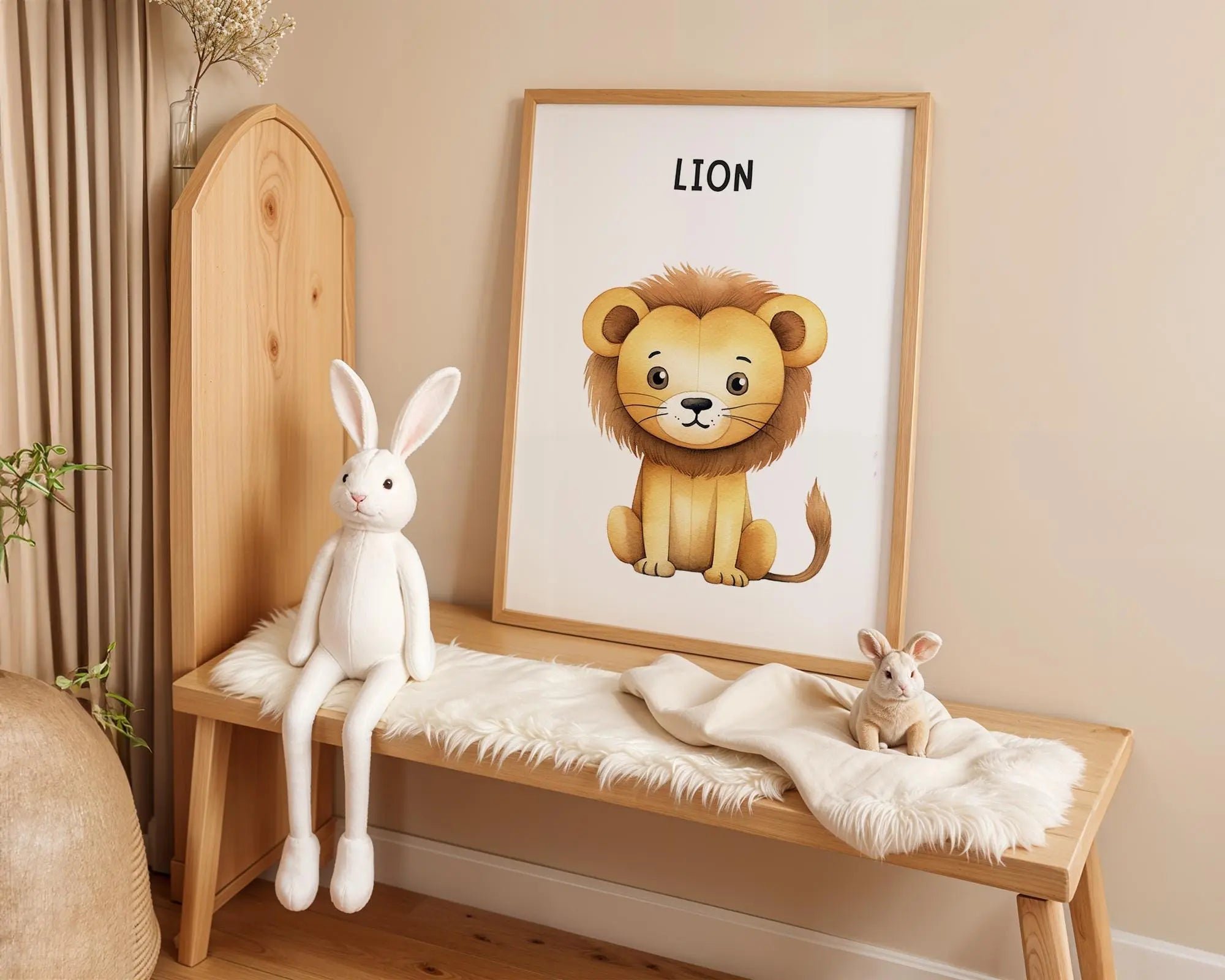 Playroom Ideas | Nursery Lion Print Modern Animal Wall Art Children's Room Decor wall art print, modern home decor, unframed artwork by Nomad & Nest