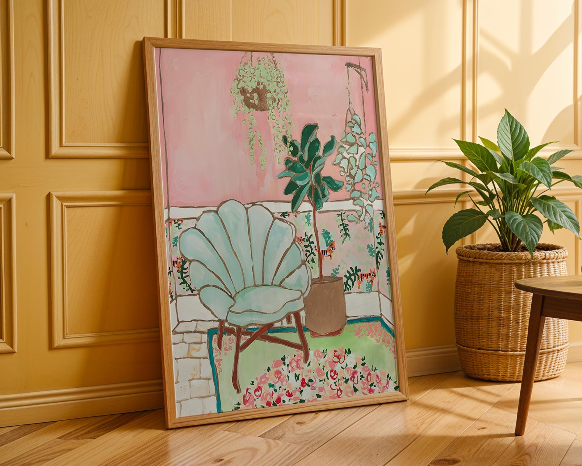 Pastel Interior Art Print | Mid-Century Modern Home Decor wall art print, modern home decor, unframed artwork by Nomad & Nest