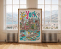 York England Cityscape Print | Colorful UK Travel Poster wall art print, modern home decor, unframed artwork by Nomad & Nest