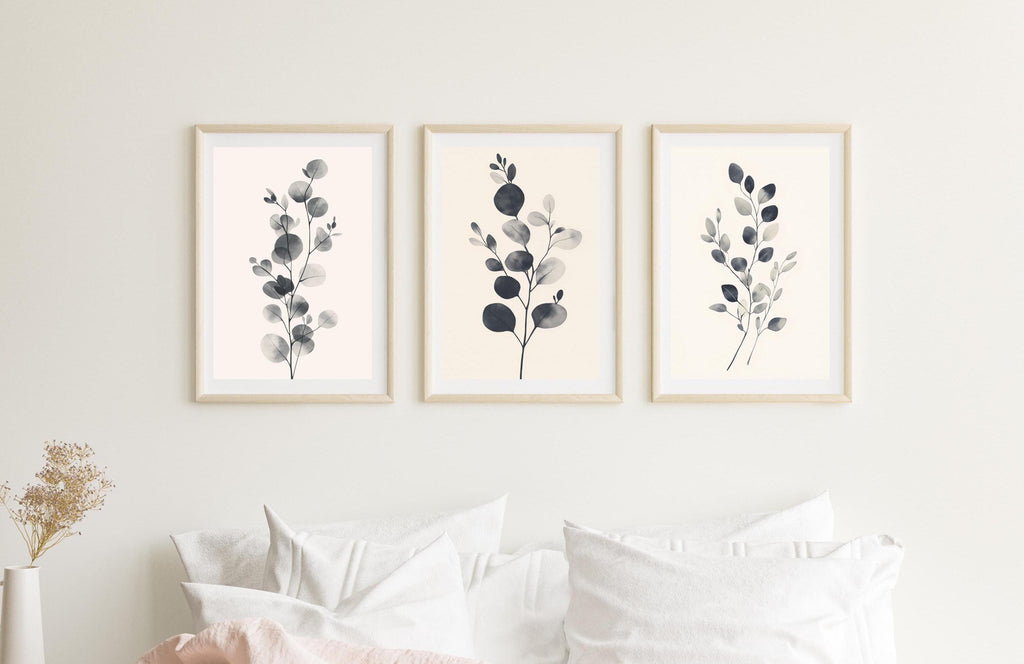 Eucalyptus Line Art Print Set | Modern Botanical Wall Decor wall art print, modern home decor, unframed artwork by Nomad & Nest
