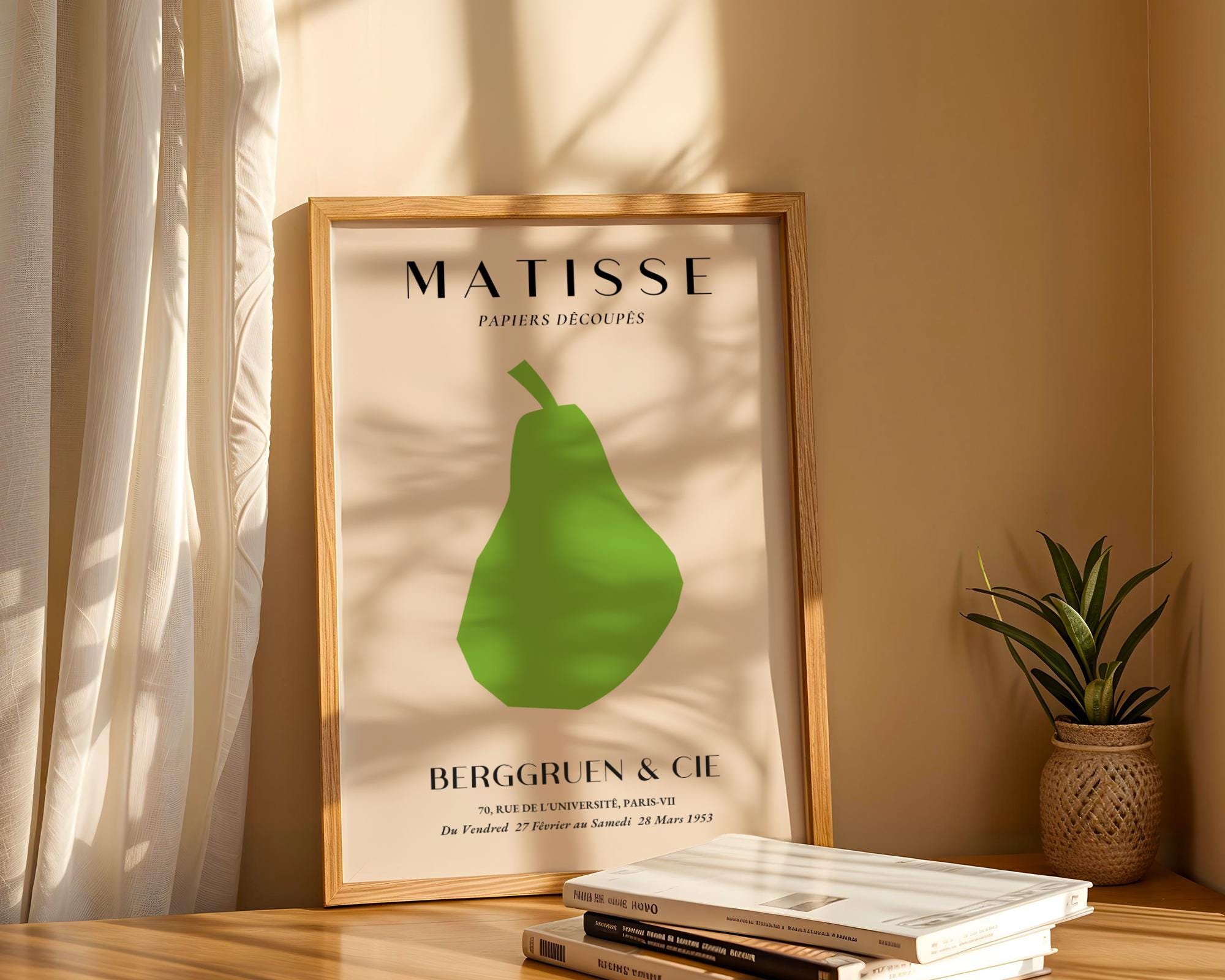 Henri Matisse Print | Pear Art  | Green Fruit Cut-Out Poster wall art print, modern home decor, unframed artwork by Nomad & Nest