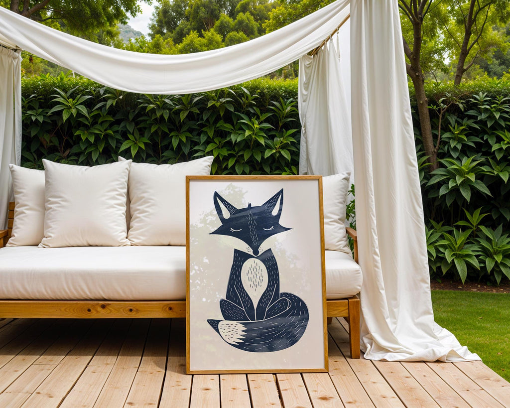 Minimalist Fox Print, Scandinavian Woodland Nursery Decor wall art print, modern home decor, unframed artwork by Nomad & Nest