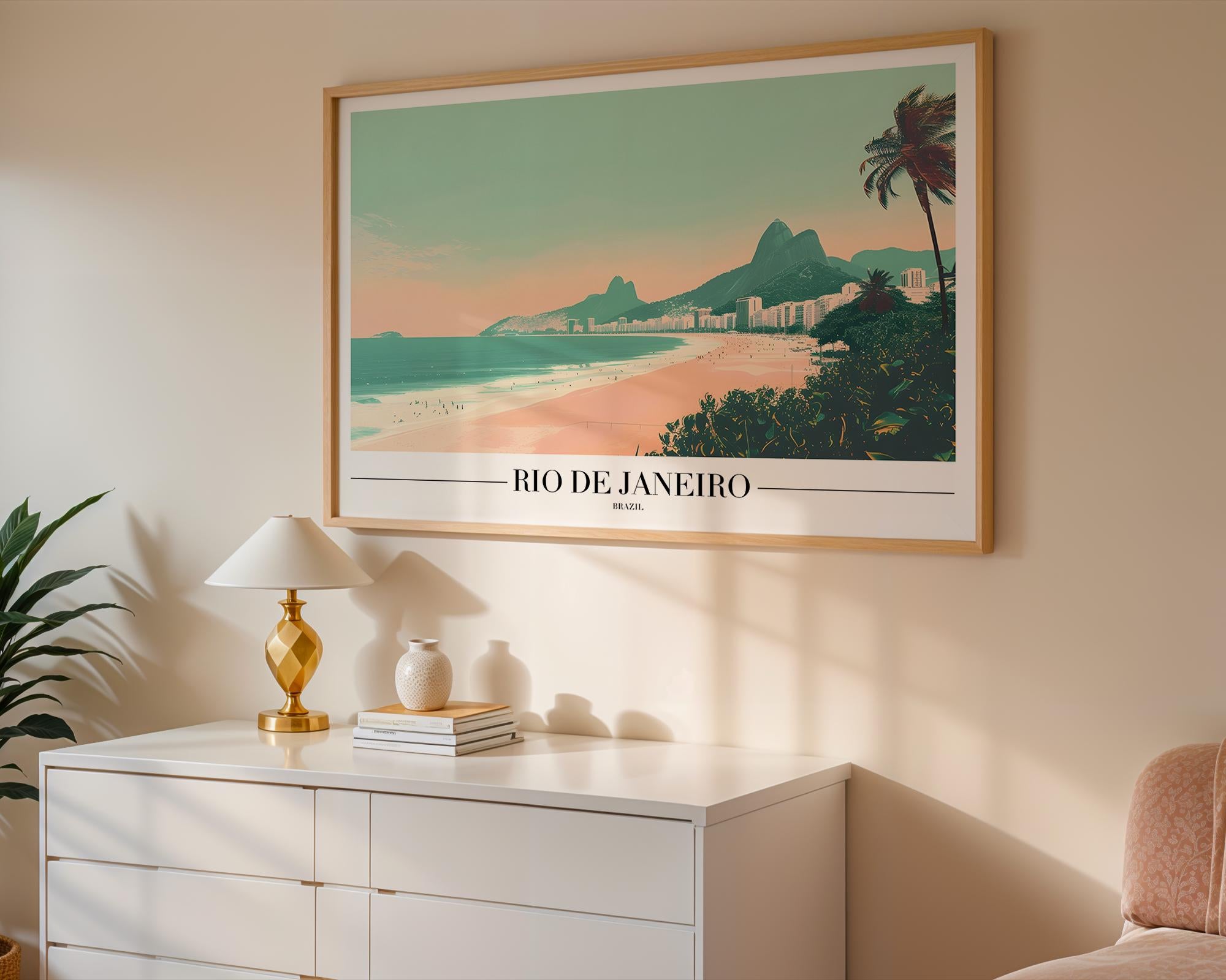 Rio de Janeiro Print | Ipanema Beach, Brazil Travel Poster wall art print, modern home decor, unframed artwork by Nomad & Nest