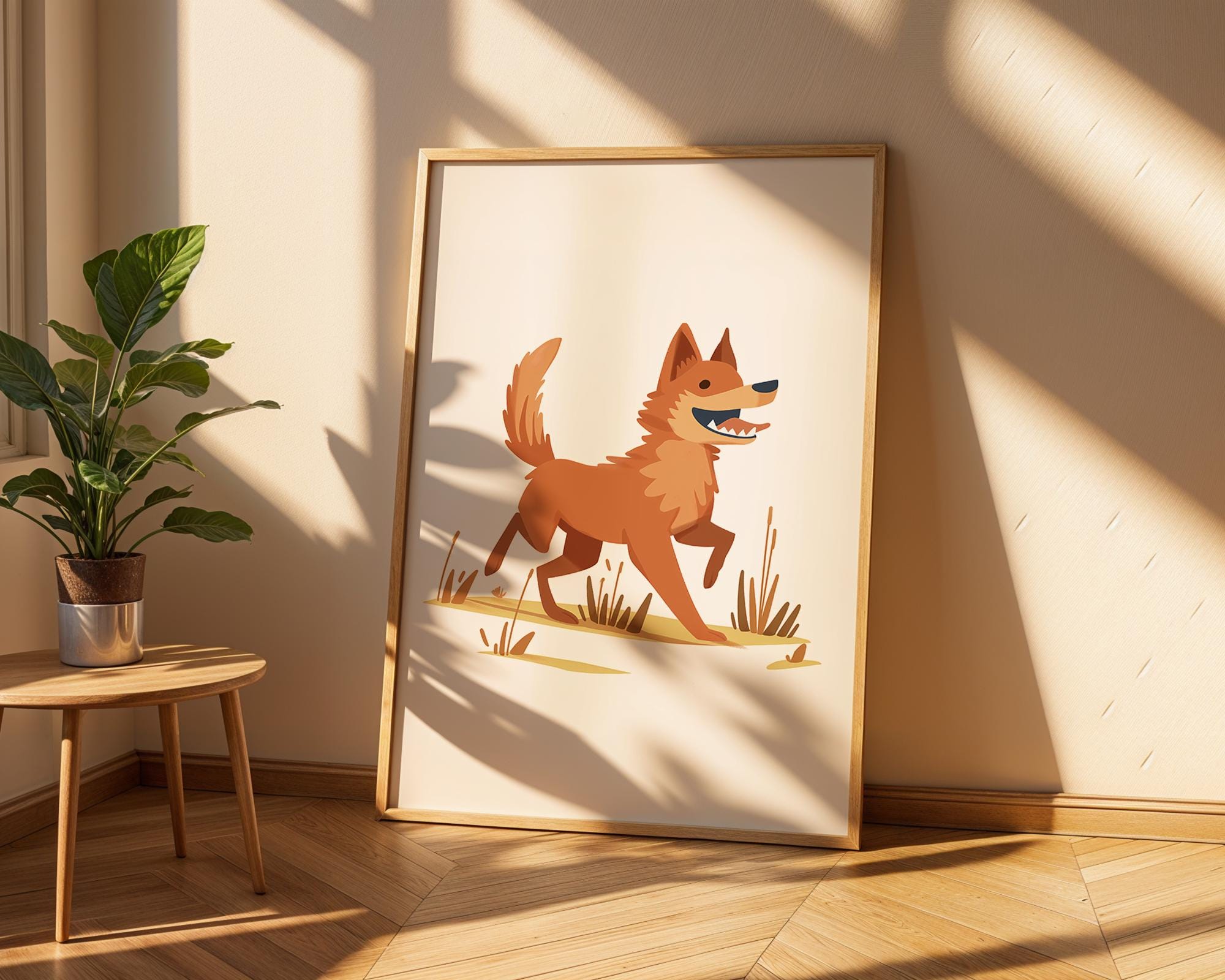 Cozy Autumn Fox Art Print | Seasonal Wildlife Poster wall art print, modern home decor, unframed artwork by Nomad & Nest