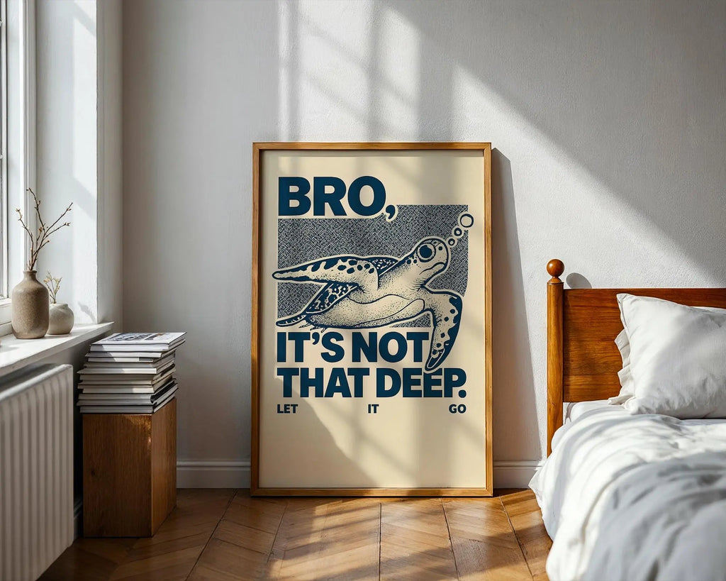 Bro Turtle Art Print | Funny Chill Life Decor wall art print, modern home decor, unframed artwork by Nomad & Nest