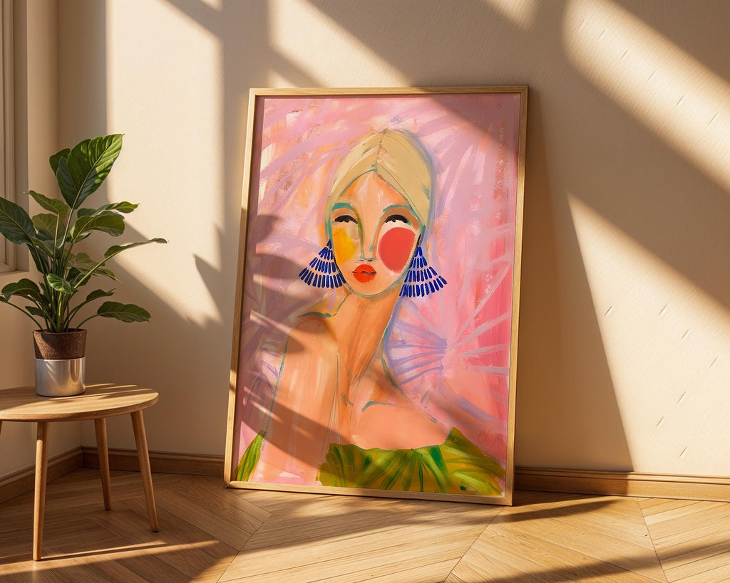 Colorful Woman Portrait Art Print | Modern Fashion Illustration wall art print, modern home decor, unframed artwork by Nomad & Nest