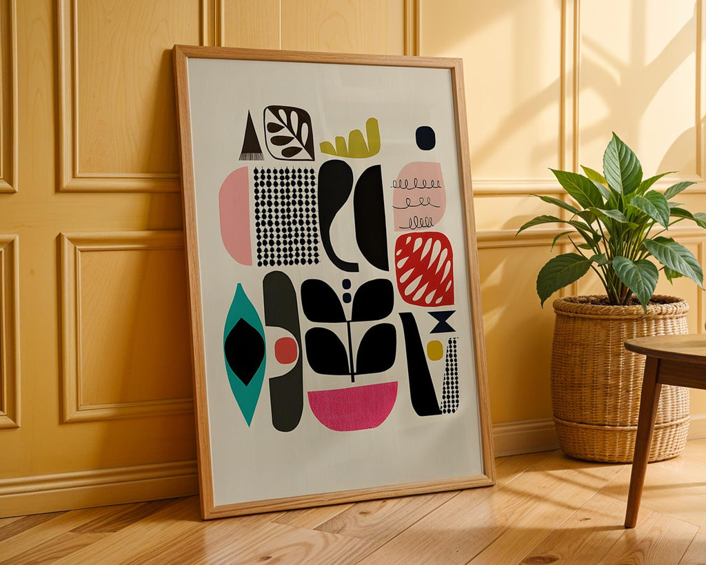 Mid-Century Modern Art Print | Colorful Abstract Geometric Shapes wall art print, modern home decor, unframed artwork by Nomad & Nest