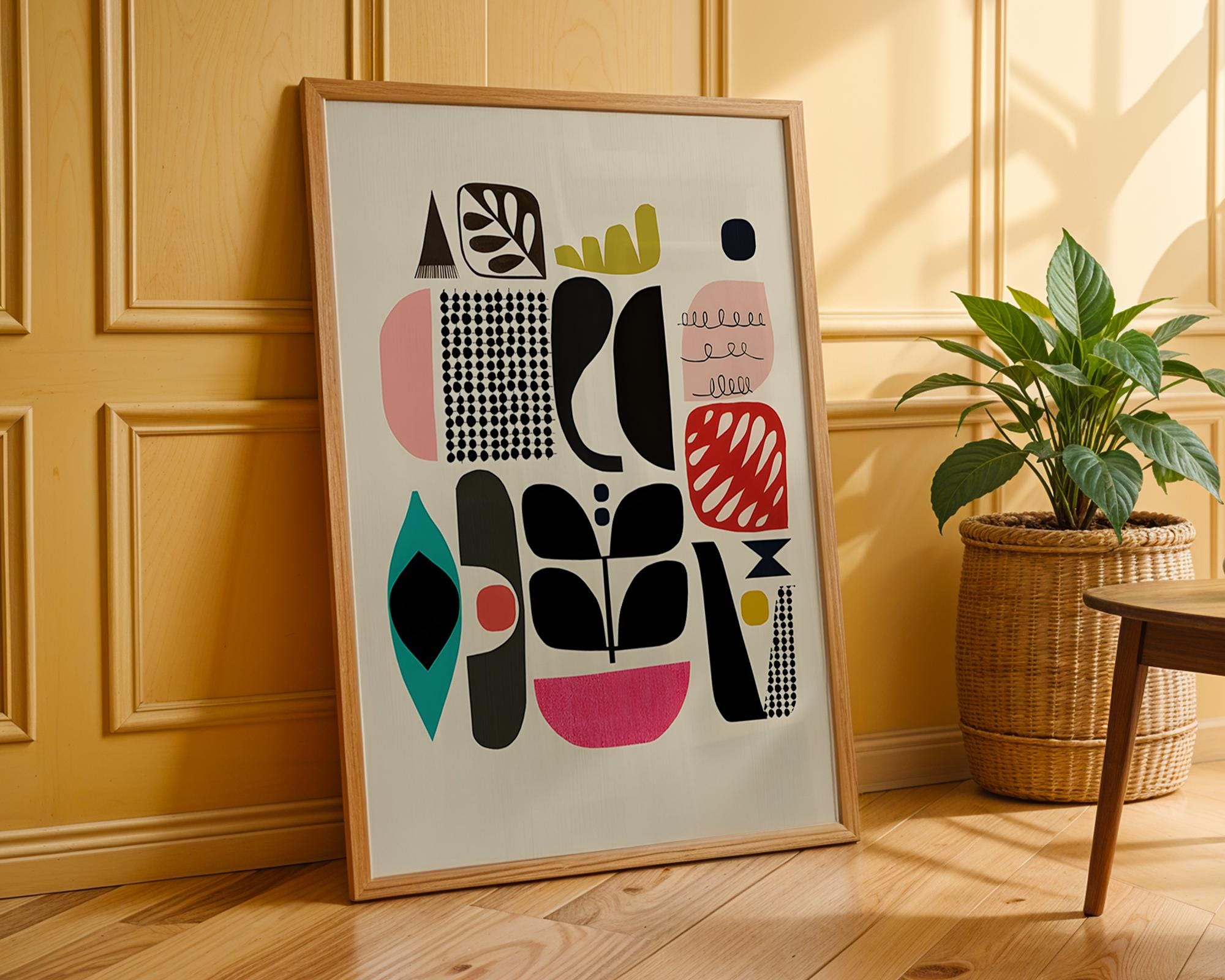 Mid-Century Modern Art Print | Colorful Abstract Geometric Shapes wall art print, modern home decor, unframed artwork by Nomad & Nest