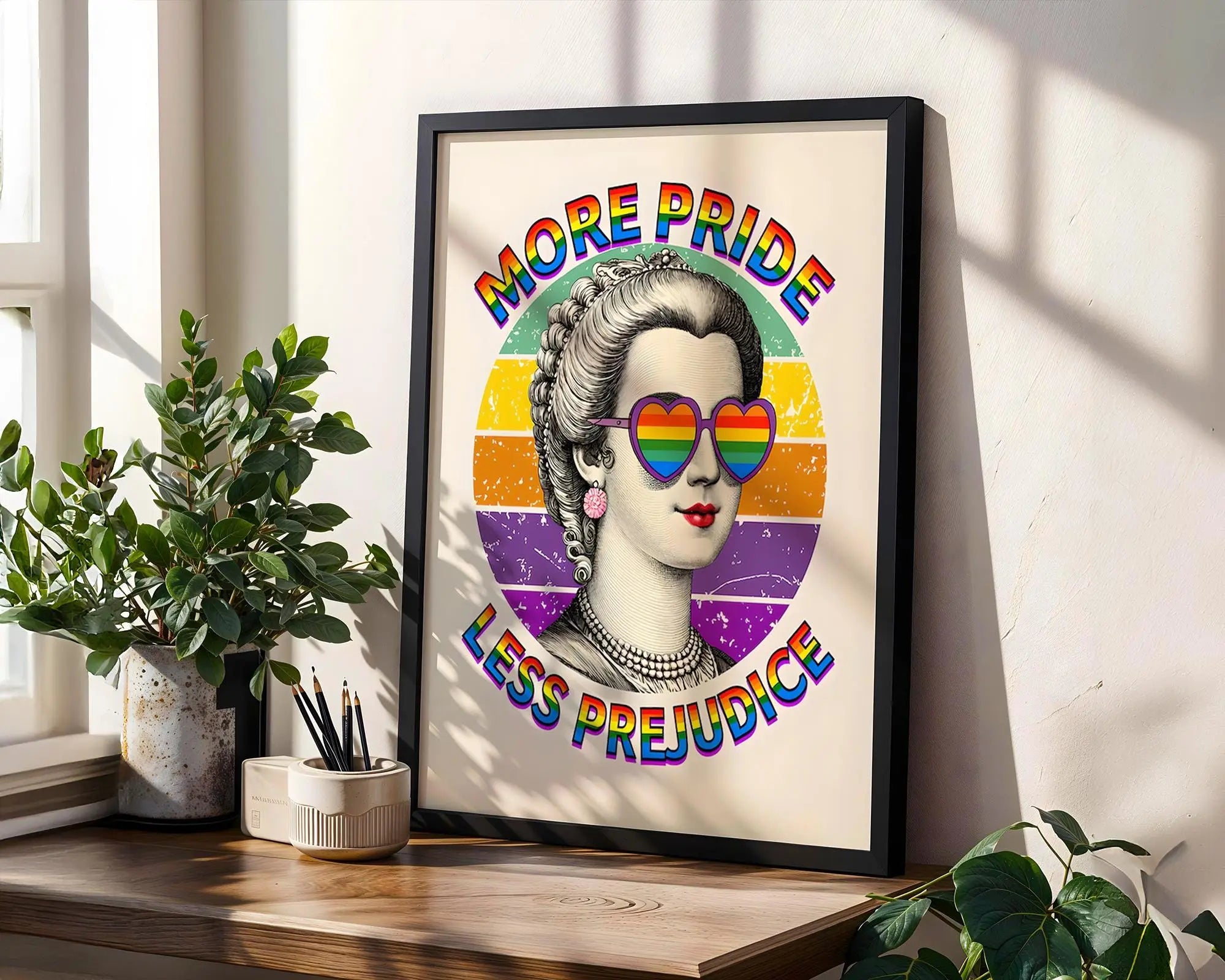 Pride and Prejudice Art Print | Vintage Portrait, Rainbow Decor wall art print, modern home decor, unframed artwork by Nomad & Nest