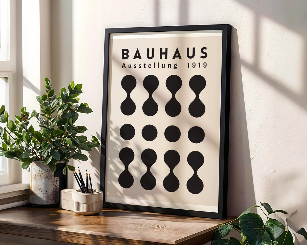 Bauhaus Poster Ausstellung 1919 Art Print | Black & White Geometric wall art print, modern home decor, unframed artwork by Nomad & Nest