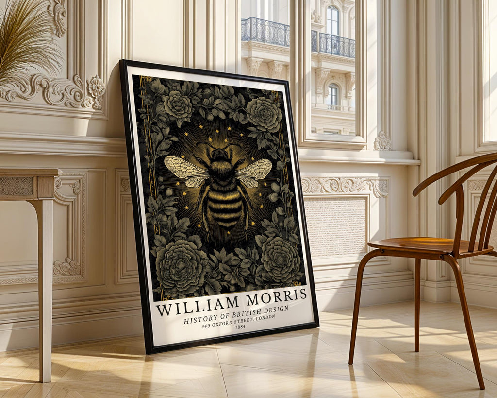 William Morris Print Bee Art  |  Style Floral Vintage Poster wall art print, modern home decor, unframed artwork by Nomad & Nest