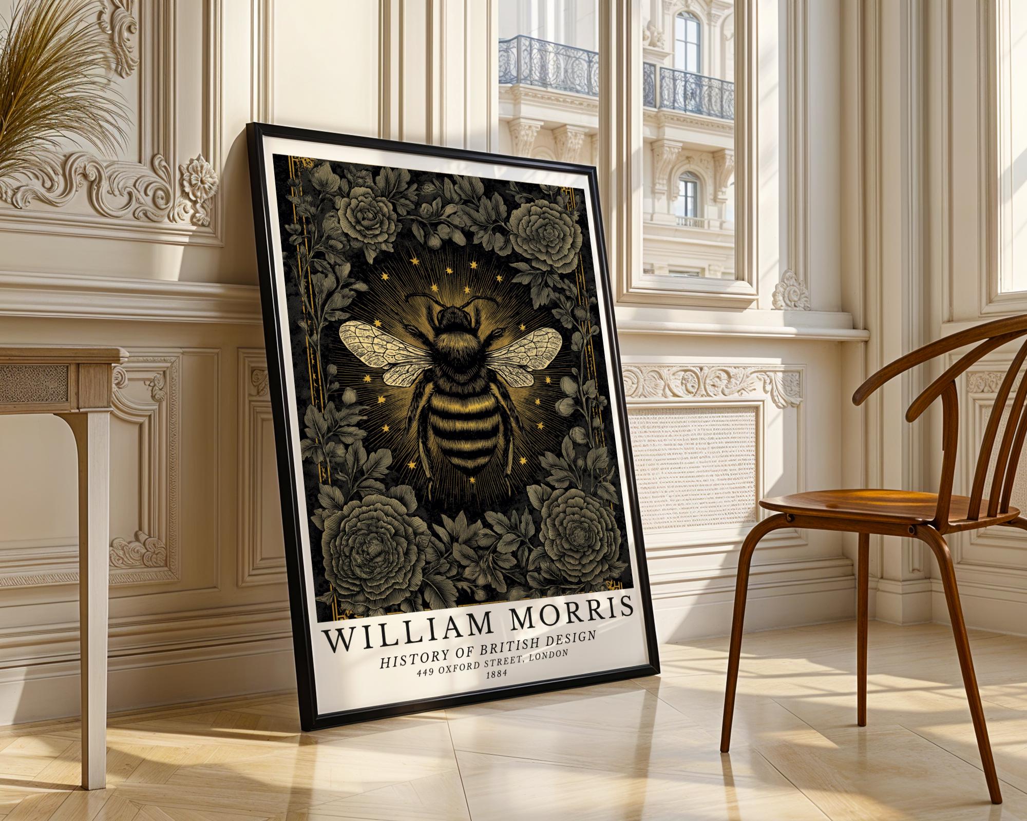 William Morris Print Bee Art  |  Style Floral Vintage Poster wall art print, modern home decor, unframed artwork by Nomad & Nest