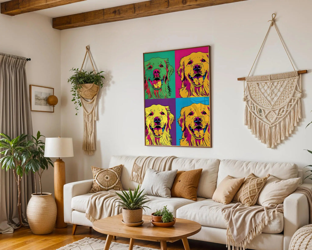 Modern Pop Art | Golden Retriever  Print | Vibrant Dog  Decor wall art print, modern home decor, unframed artwork by Nomad & Nest