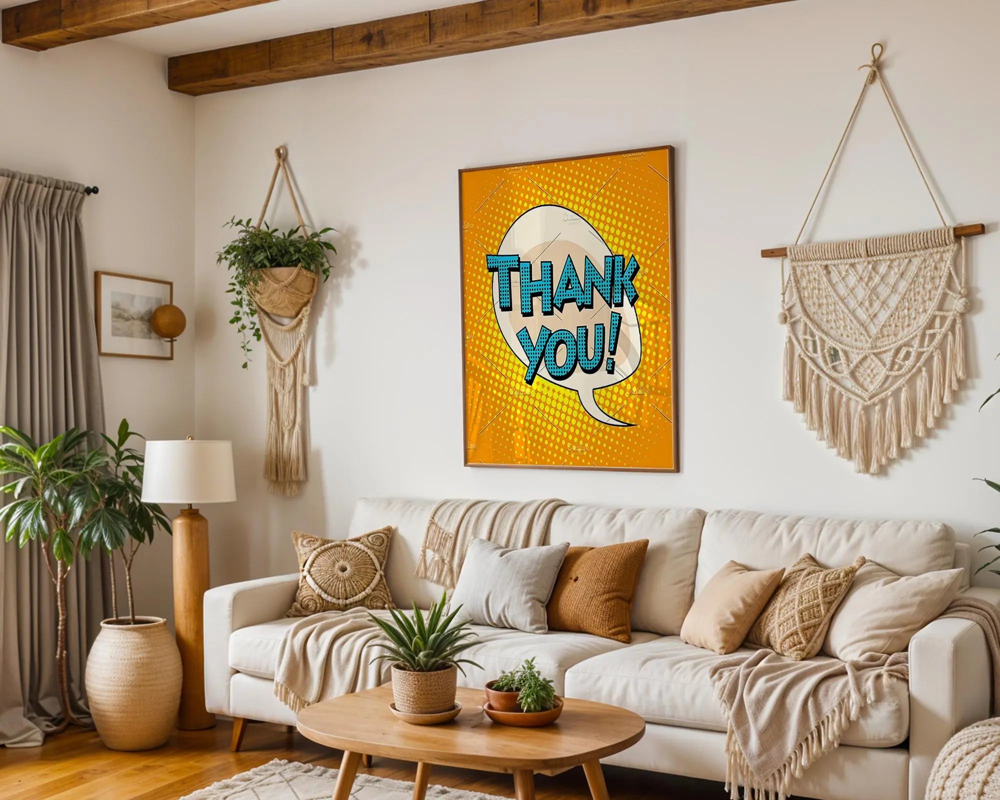 Modern Pop Art | Thank You Poster | Retro Comic Book Print wall art print, modern home decor, unframed artwork by Nomad & Nest