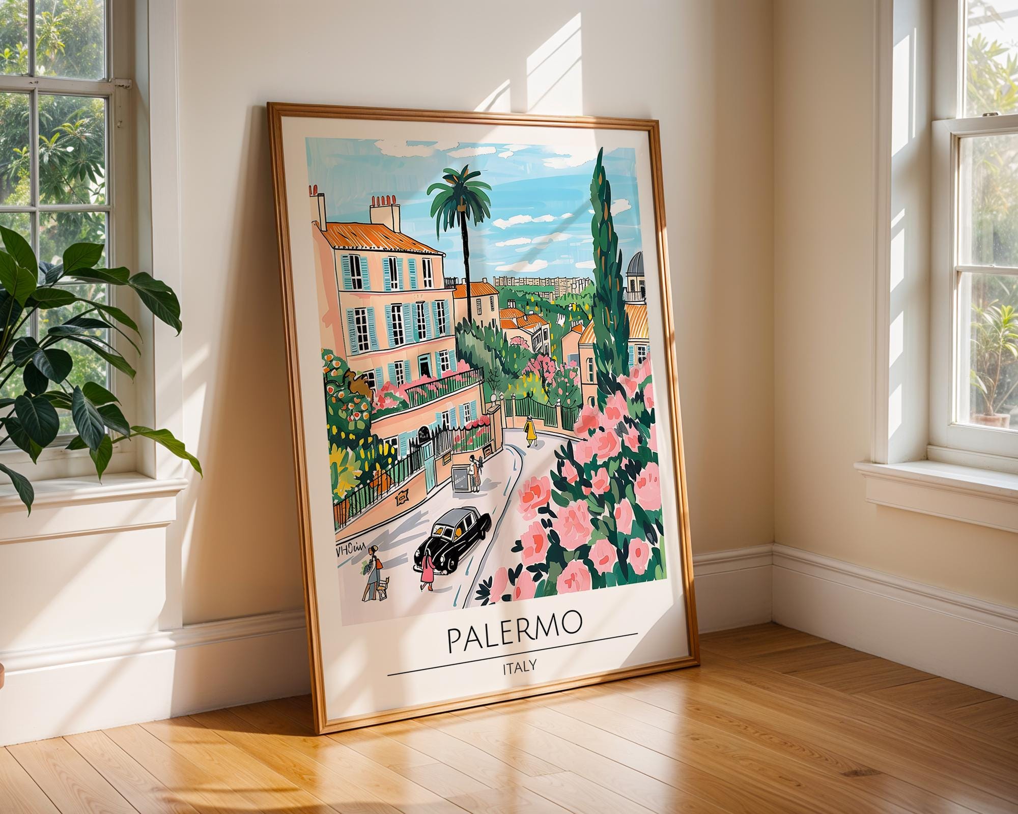 Palermo Italy Art Print | Mediterranean City Travel Poster wall art print, modern home decor, unframed artwork by Nomad & Nest