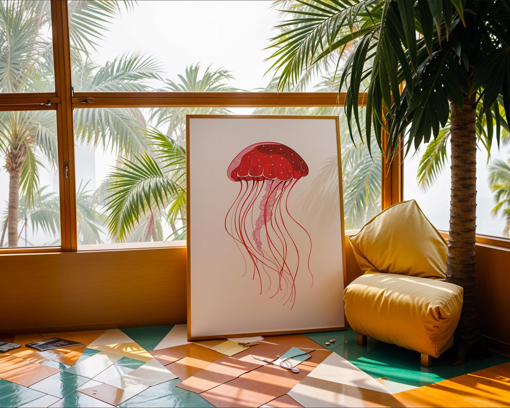 Jellyfish Art Print | Modern Coastal Wall Decor wall art print, modern home decor, unframed artwork by Nomad & Nest