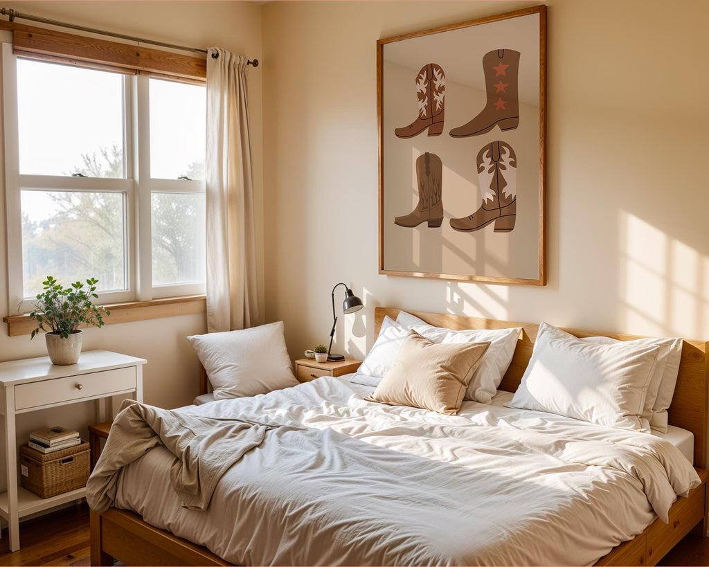 Cowboy Boots Print Set | Neutral Western Farmhouse Art wall art print, modern home decor, unframed artwork by Nomad & Nest