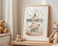 Playroom Ideas | Carousel Nursery Wall Art | Fairground Horses Baby Print wall art print, modern home decor, unframed artwork by Nomad & Nest