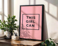 Positive Emotion | This Girl Can Wall Art | Minimal Typography | Soft Pink Empowerment Decor wall art print, modern home decor, unframed artwork by Nomad & Nest