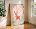 Red Reindeer Christmas Print | Minimalist Holiday Wall Art wall art print, modern home decor, unframed artwork by Nomad & Nest