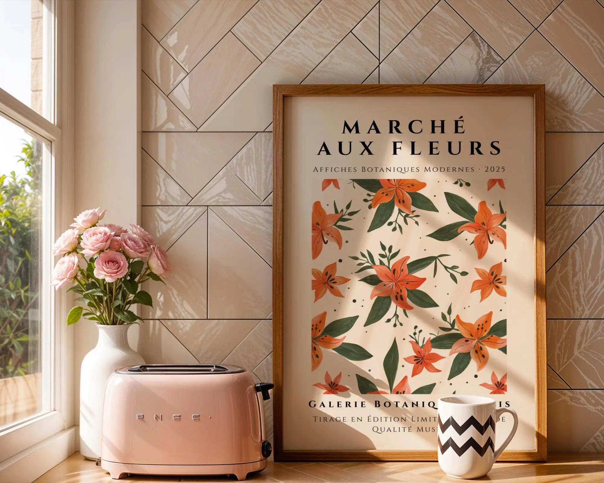 Orange Lily Botanical Print | French Country Cottage Decor wall art print, modern home decor, unframed artwork by Nomad & Nest