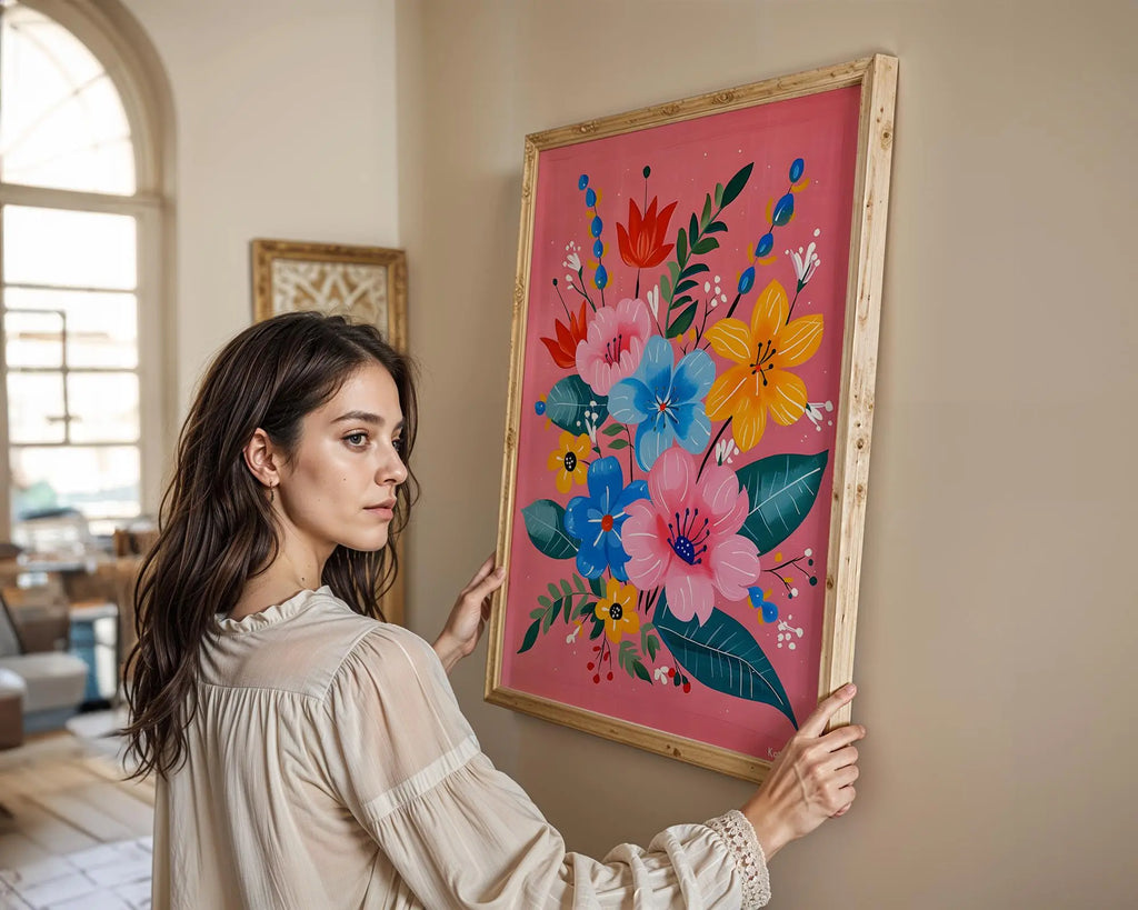 Modern Pop Art | Colorful Floral  Print | Modern Botanical Illustration wall art print, modern home decor, unframed artwork by Nomad & Nest