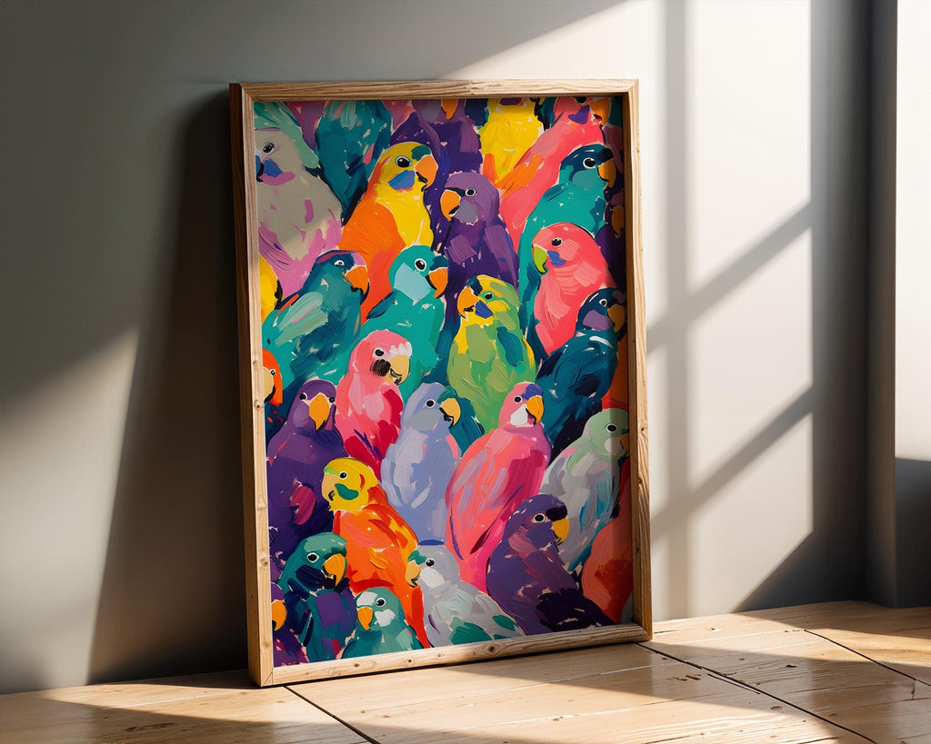 Modern Pop Art | Colourful Parrot Painting  Print | Tropical Bird  Decor wall art print, modern home decor, unframed artwork by Nomad & Nest