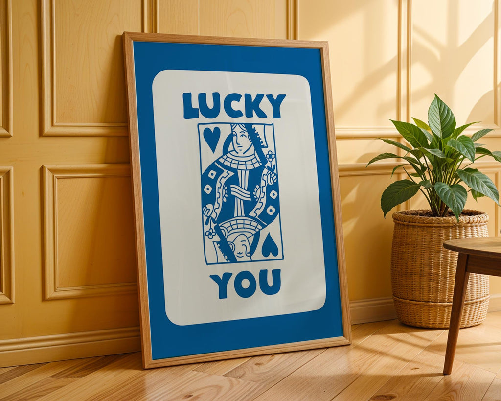 Lucky You Playing Card Print | Retro Pop Art Poster wall art print, modern home decor, unframed artwork by Nomad & Nest