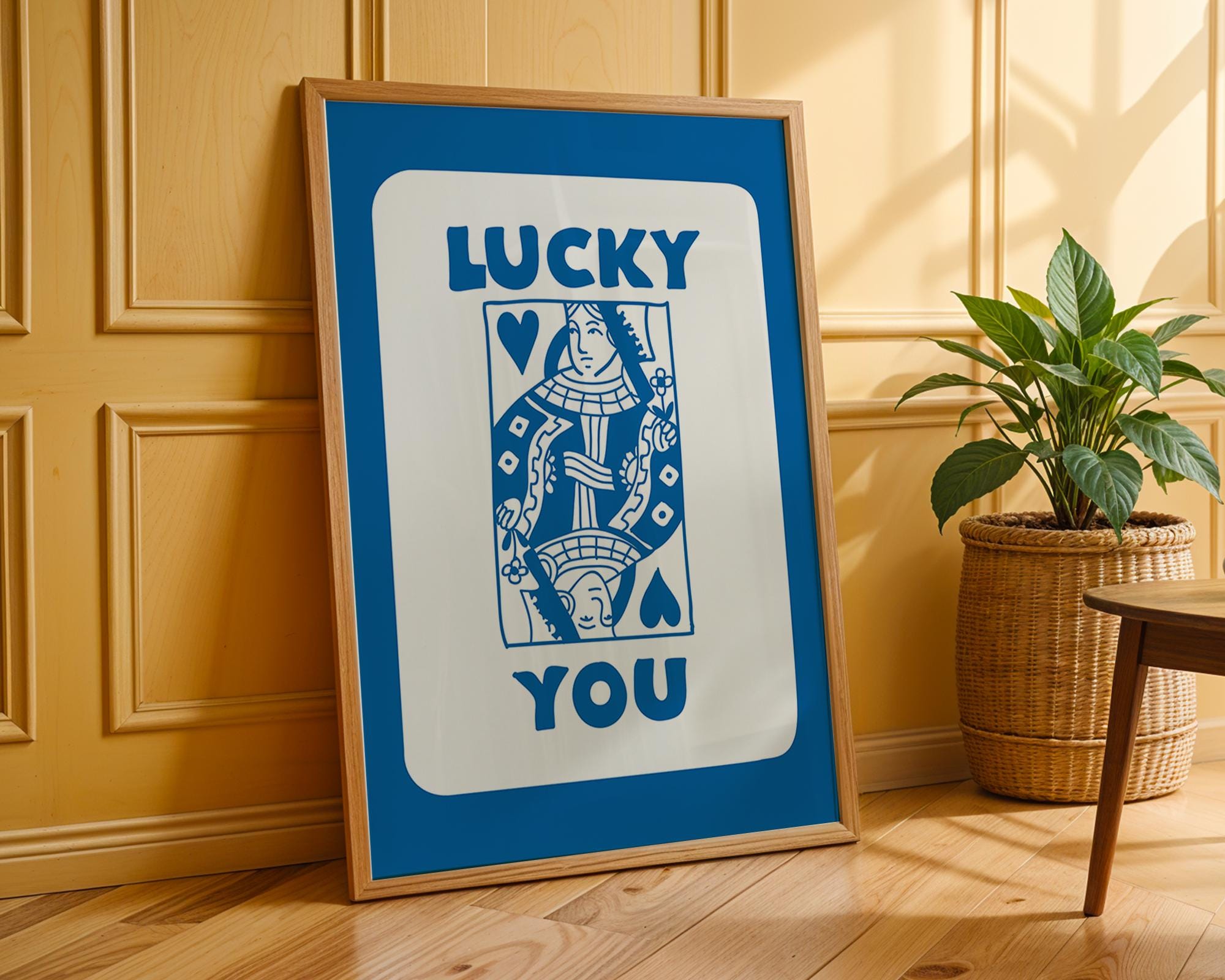 Lucky You Playing Card Print | Retro Pop Art Poster wall art print, modern home decor, unframed artwork by Nomad & Nest