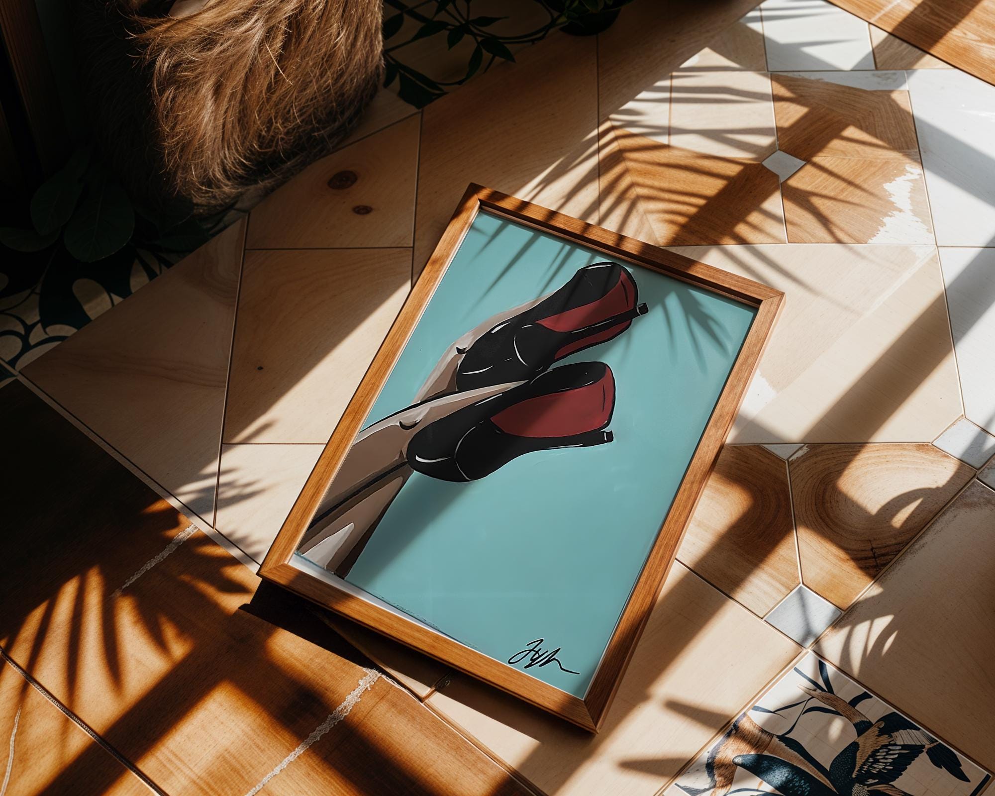 Modern Pop Art | Red Bottom Heels Fashion Print | Chic Minimalist wall art print, modern home decor, unframed artwork by Nomad & Nest