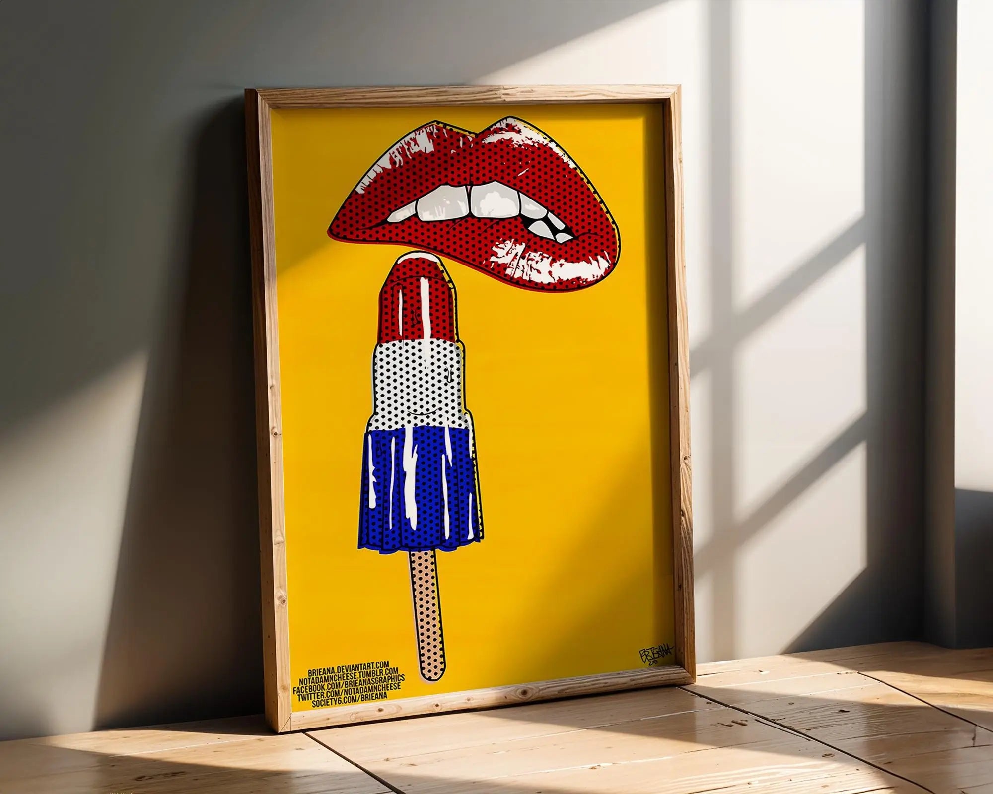 Modern Pop Art | Lips & Rocket Ice Lolly Print | Retro Kitchen Bar Decor wall art print, modern home decor, unframed artwork by Nomad & Nest