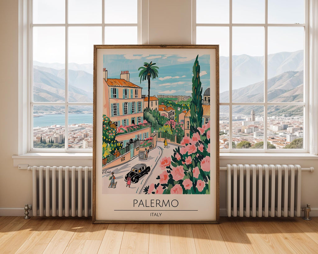 Palermo Italy Art Print | Mediterranean City Travel Poster wall art print, modern home decor, unframed artwork by Nomad & Nest