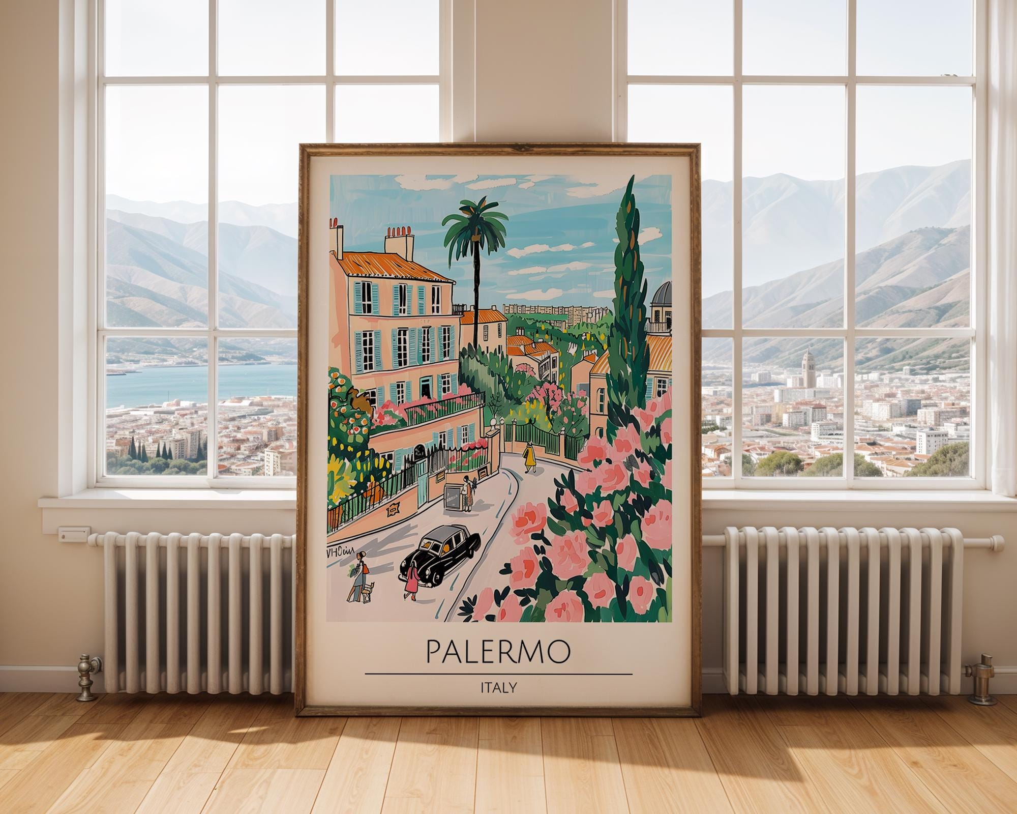 Palermo Italy Art Print | Mediterranean City Travel Poster wall art print, modern home decor, unframed artwork by Nomad & Nest