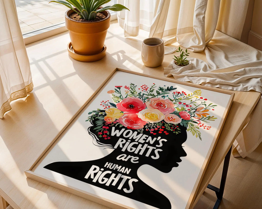 Positive Emotion | Women’s Rights Are Human Rights Wall Art | Equality Empowerment Decor wall art print, modern home decor, unframed artwork by Nomad & Nest