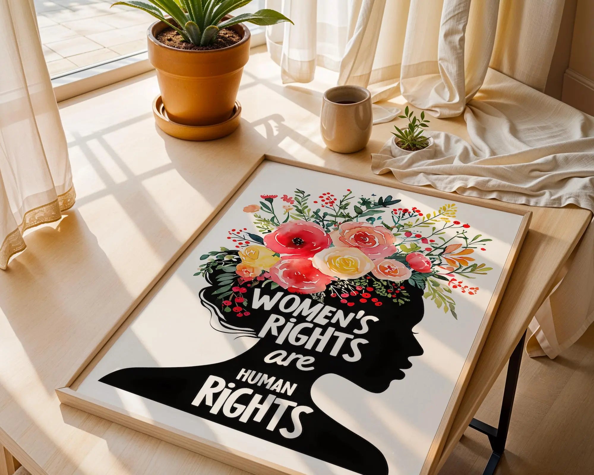 Positive Emotion | Women’s Rights Are Human Rights Wall Art | Equality Empowerment Decor wall art print, modern home decor, unframed artwork by Nomad & Nest