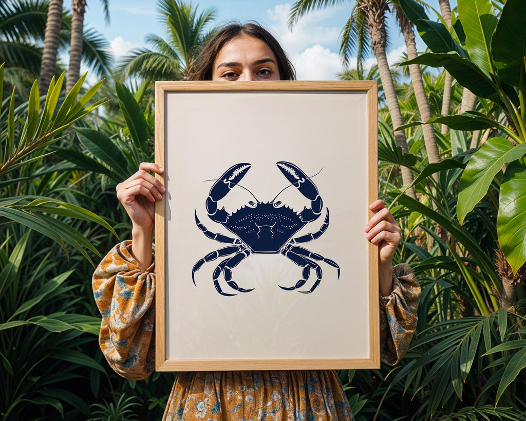 Bold Crab Art Print, Coastal Nautical Decor wall art print, modern home decor, unframed artwork by Nomad & Nest