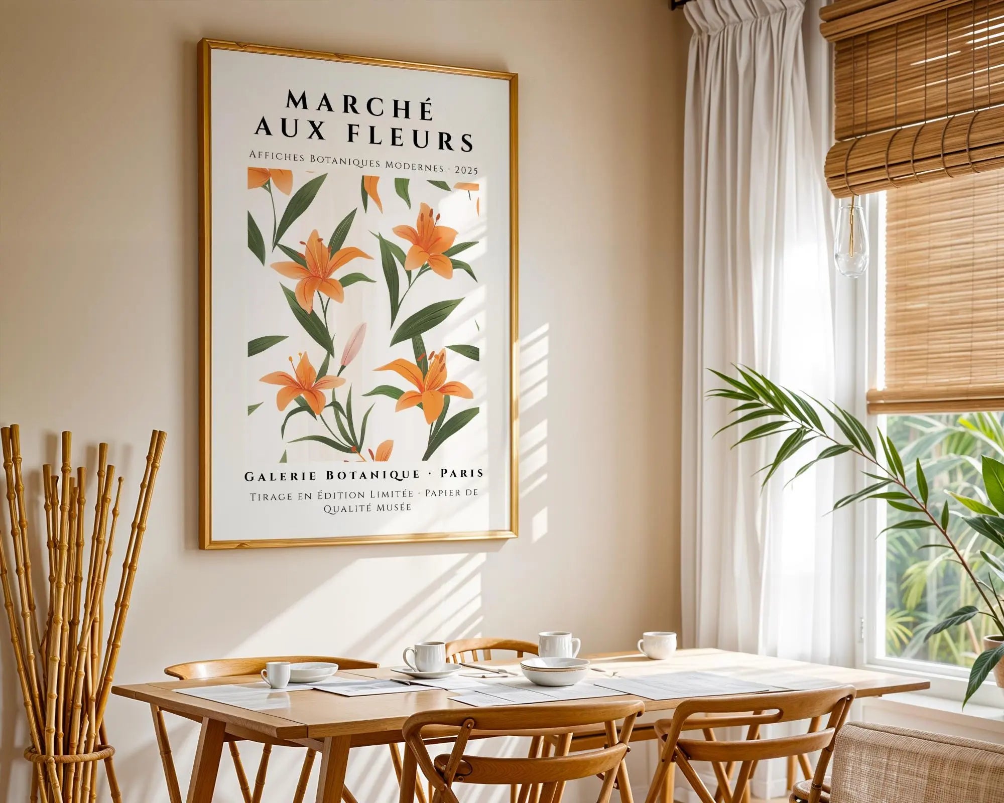 Botanical Lily Art Print | French Floral Cottage Decor wall art print, modern home decor, unframed artwork by Nomad & Nest