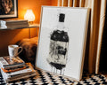 Rum Bottle Art Print | Alcohol Ink Splash, Modern Bar Decor (Unframed) wall art print, modern home decor, unframed artwork by Nomad & Nest
