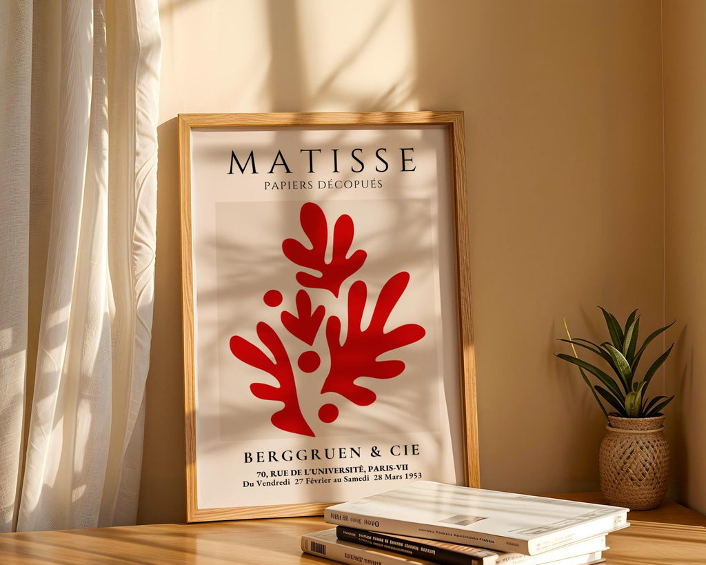 Henri Matisse Print | Red Botanical  Style  | Modern French Wall Art wall art print, modern home decor, unframed artwork by Nomad & Nest
