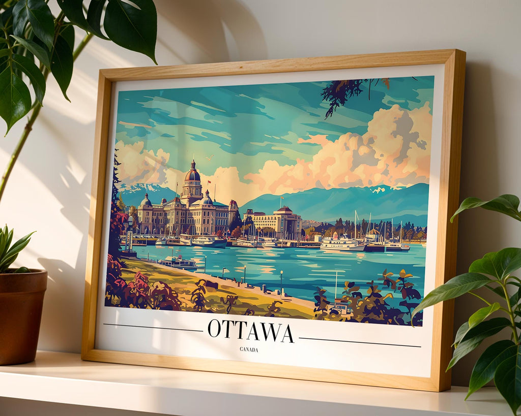 Ottawa Canada Travel Poster | Parliament Hill Vintage-Inspired Art Print wall art print, modern home decor, unframed artwork by Nomad & Nest