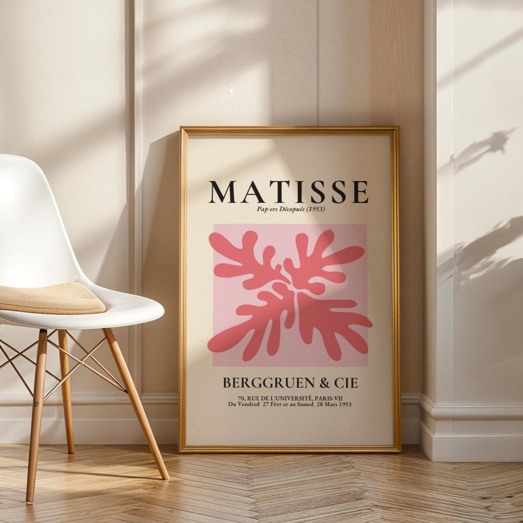 Henri Matisse Print | Inspired Art  | Abstract Pink Leaf Swirl wall art print, modern home decor, unframed artwork by Nomad & Nest