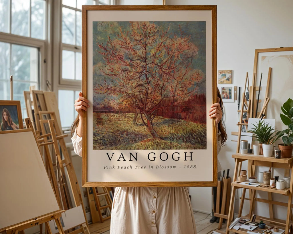 Van Gogh Print | Pink Peach Tree Blossom  – Vintage Floral Poster wall art print, modern home decor, unframed artwork by Nomad & Nest